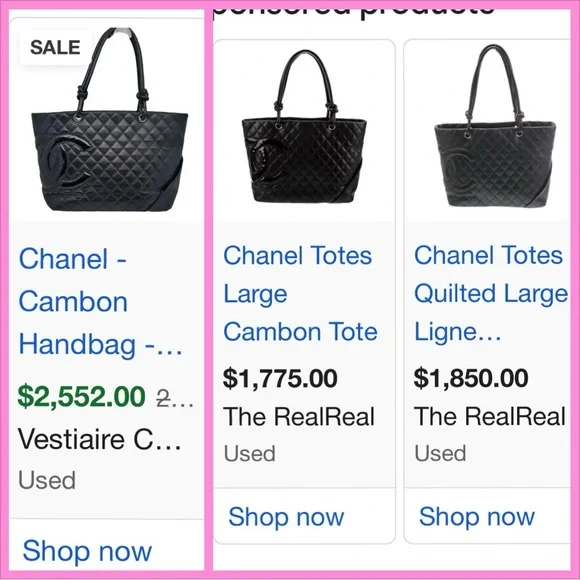 ❤️TRADED❤️Chanel Black cambon shopper tote pink silver dyed painted - Picture 13 of 13